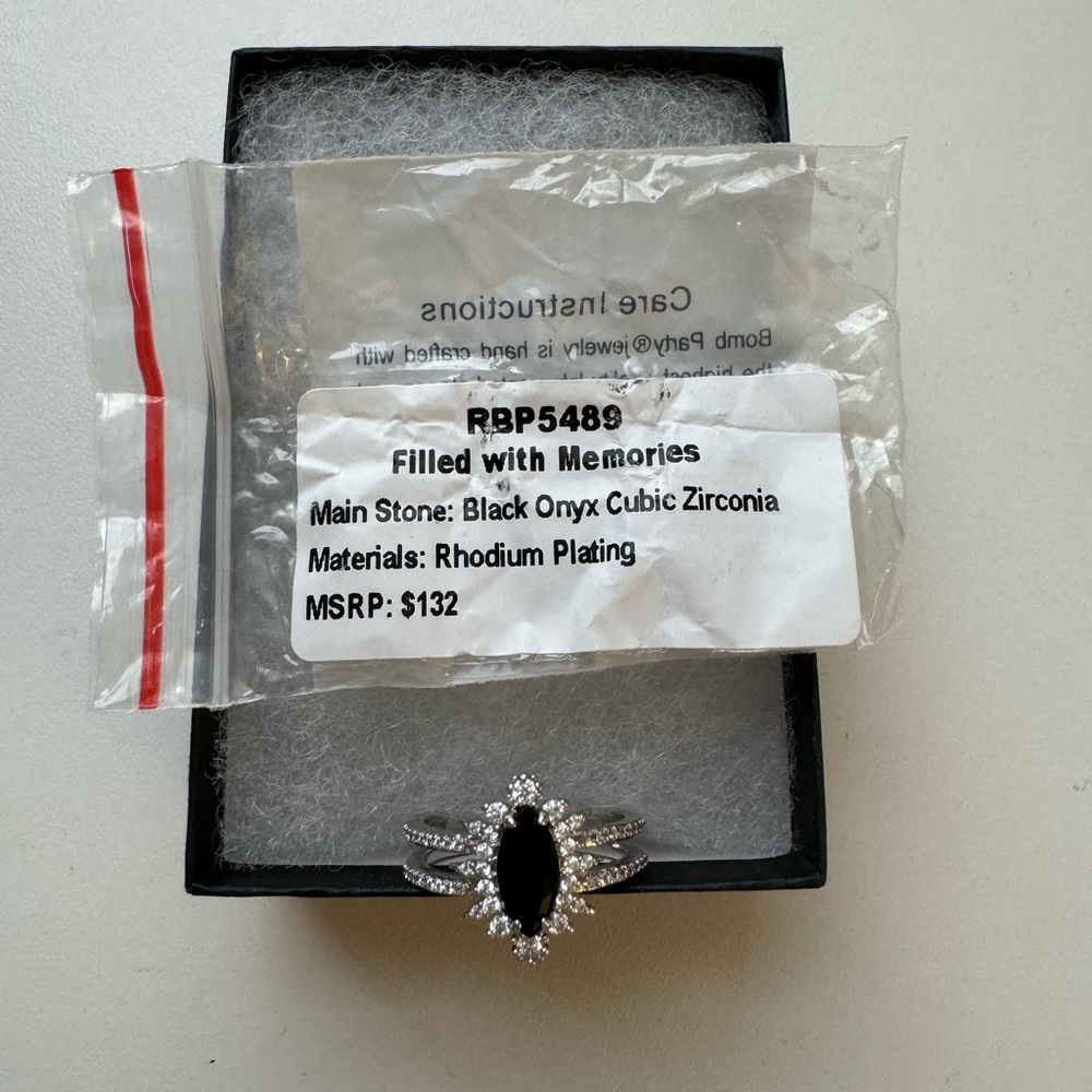Filled With Memories BP Ring Black Onyx Size 8